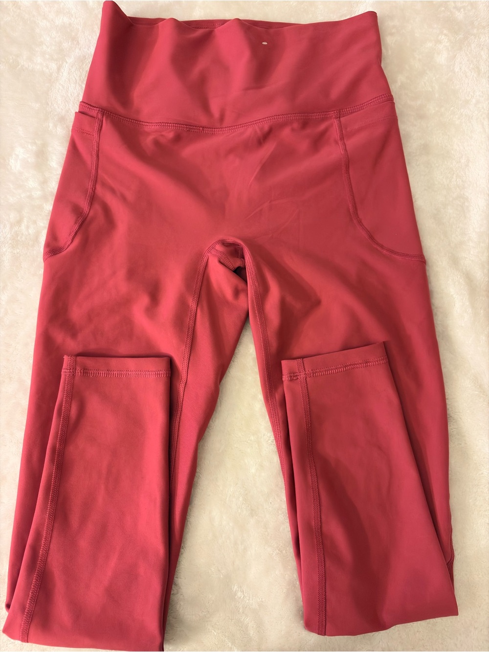 Old Navy Red High-Waist Leggings with Side Pockets